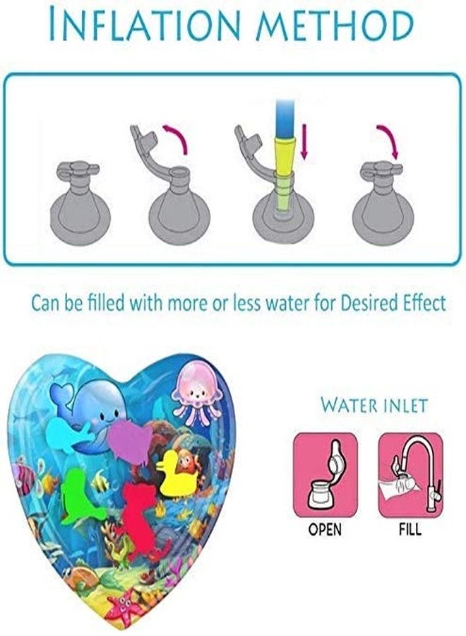 Bilvina Heart Shape Baby Inflatable Patted Water Play Pad Cushion for Kids | Multi Color | Pack of 1 - Image 4